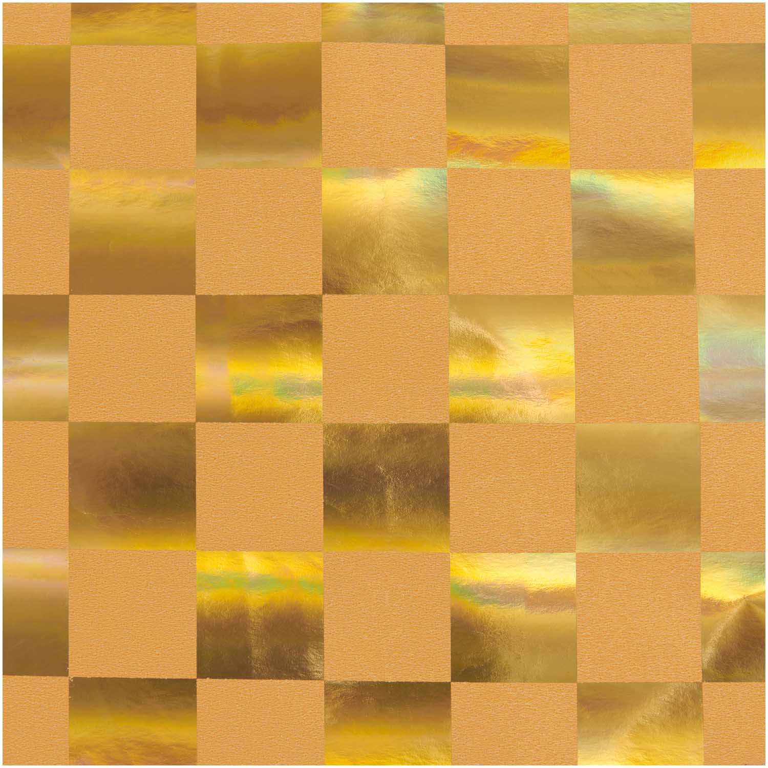WRAPPING PAPER CHESSBOARD | NEON ORANGE & GOLD - OTHERLETTERS