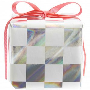 WRAPPING PAPER CHESSBOARD | WHITE & SILVER - OTHERLETTERS