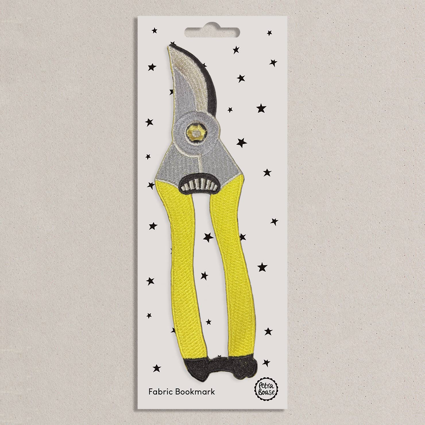 YELLOW GARDENING SECATEURS FABRIC BOOKMARK - OTHERLETTERS