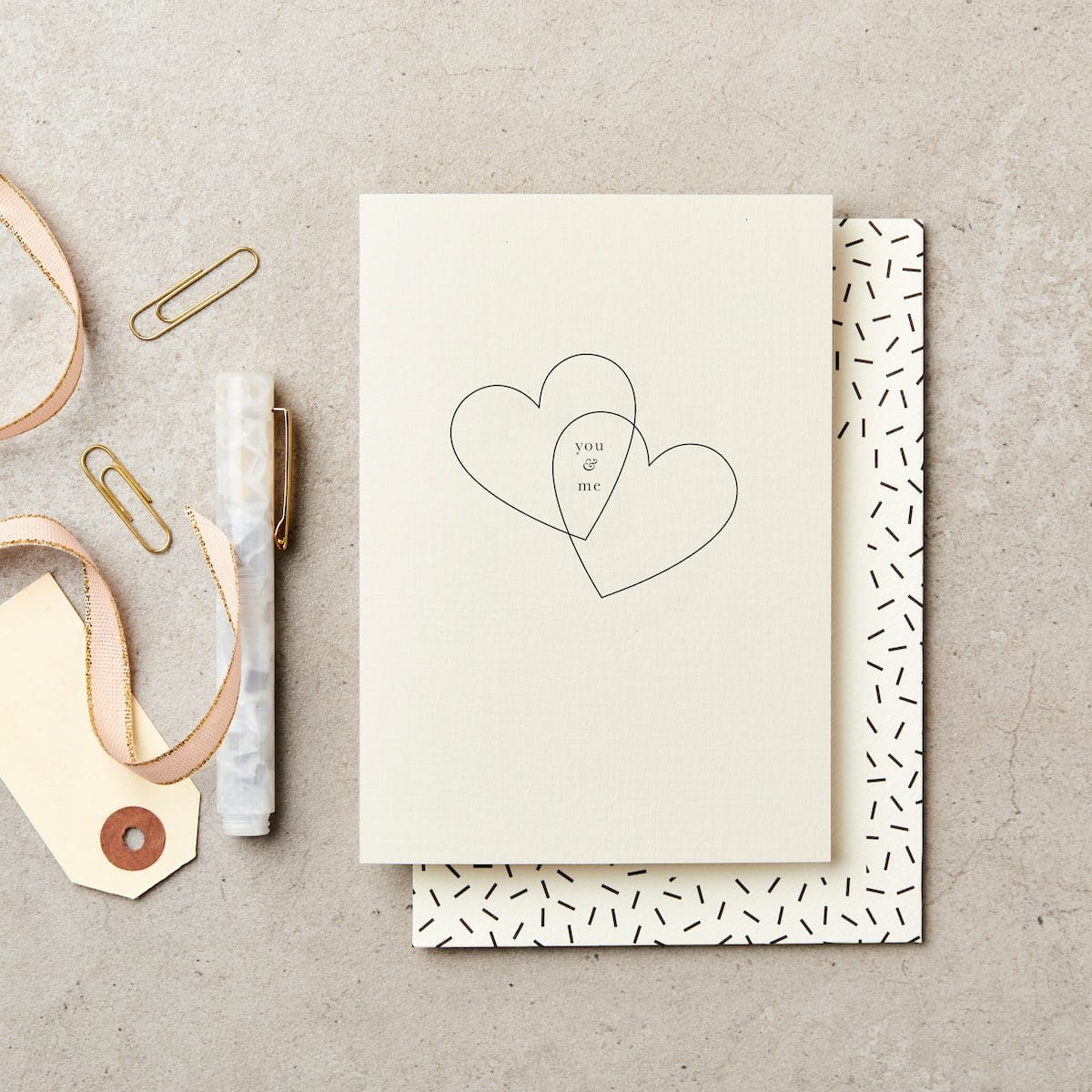 YOU & ME HEARTS | CARD BY KATIE LEAMON - OTHERLETTERS