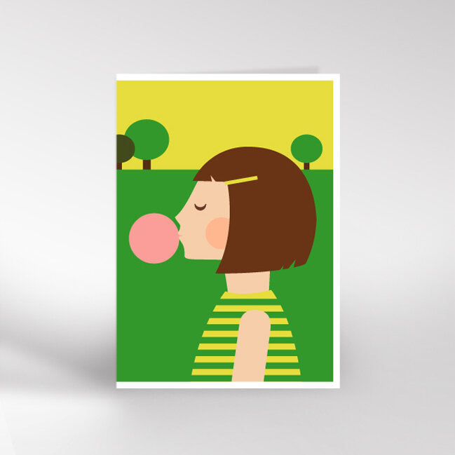 BUBBEL GUM GIRL | CARD BY DICKIE BIRD