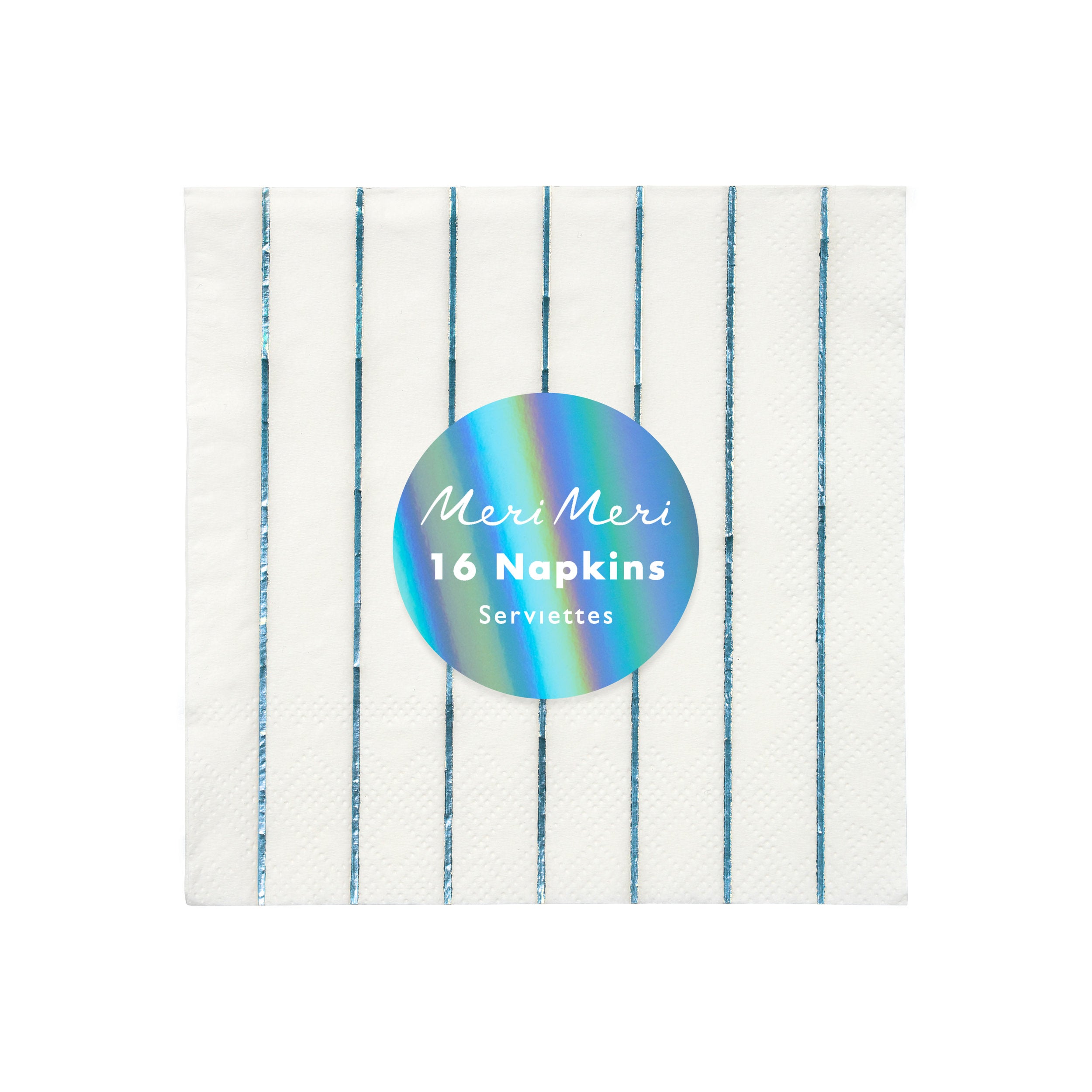 HOLOGRAPHIC BLUE STRIPED | SMALL NAPKINS