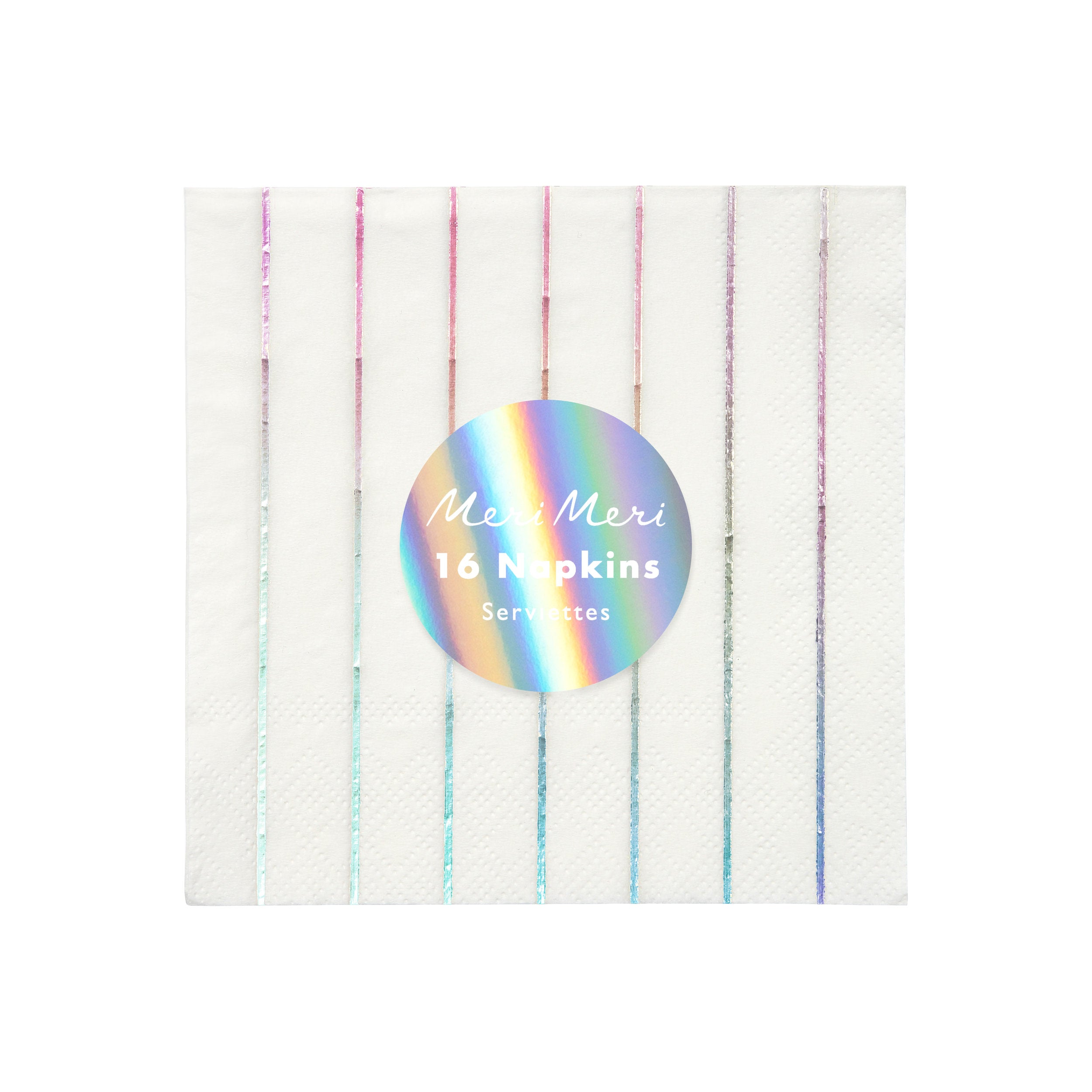 SILVER HOLOGRAPHIC STRIPED | SMALL NAPKINS