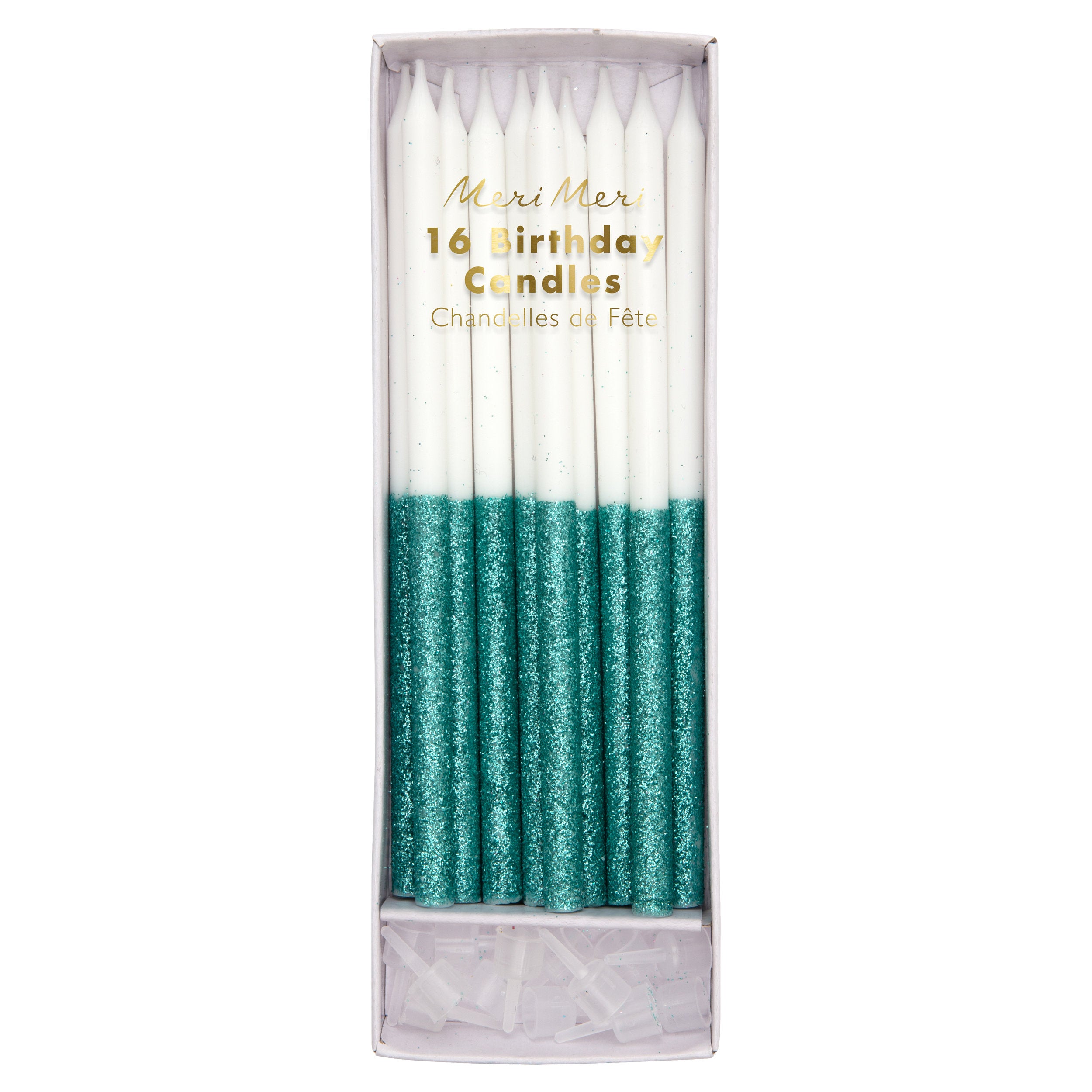 GLITTER DIPPED CANDLES | GREEN