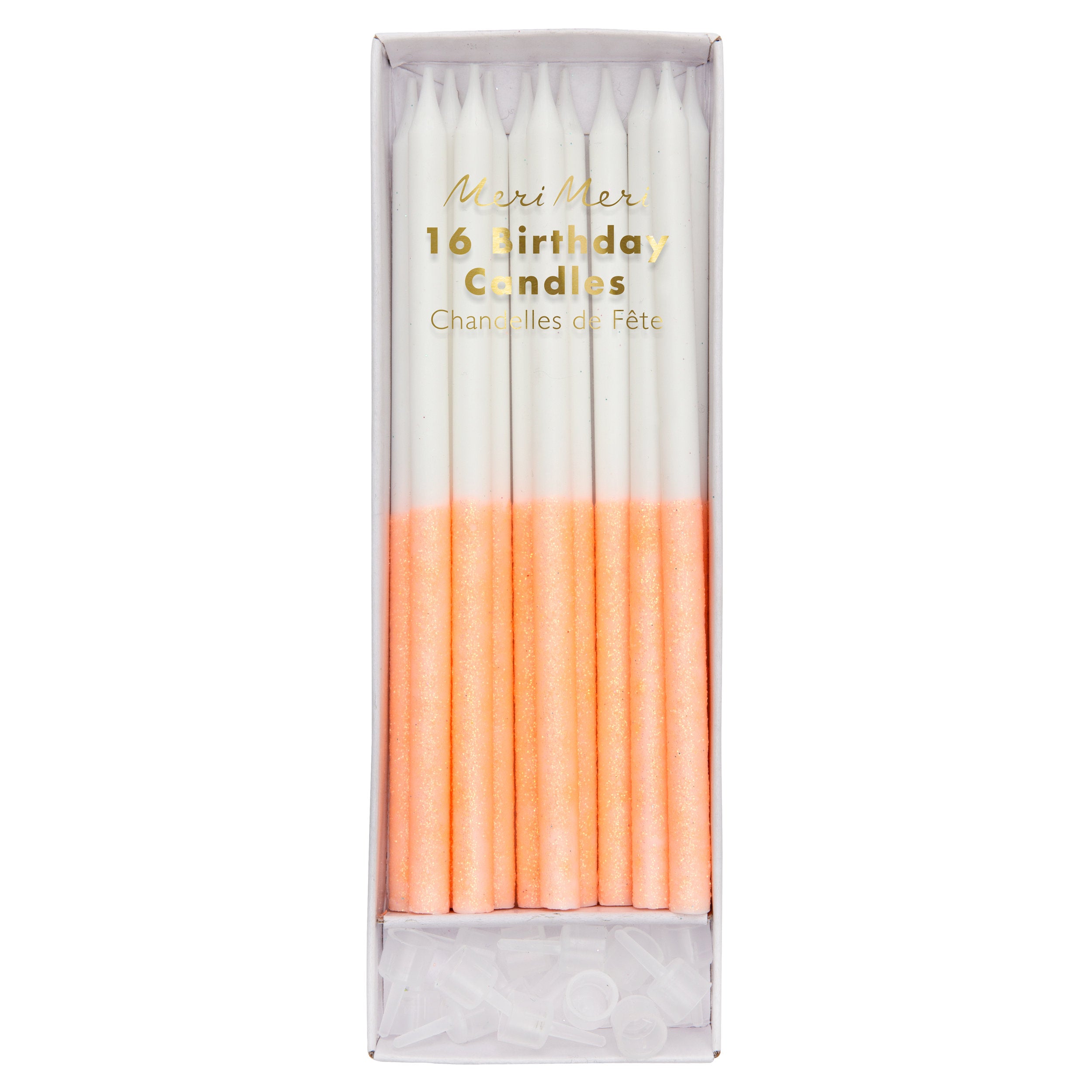 GLITTER DIPPED CANDLES | CORAL