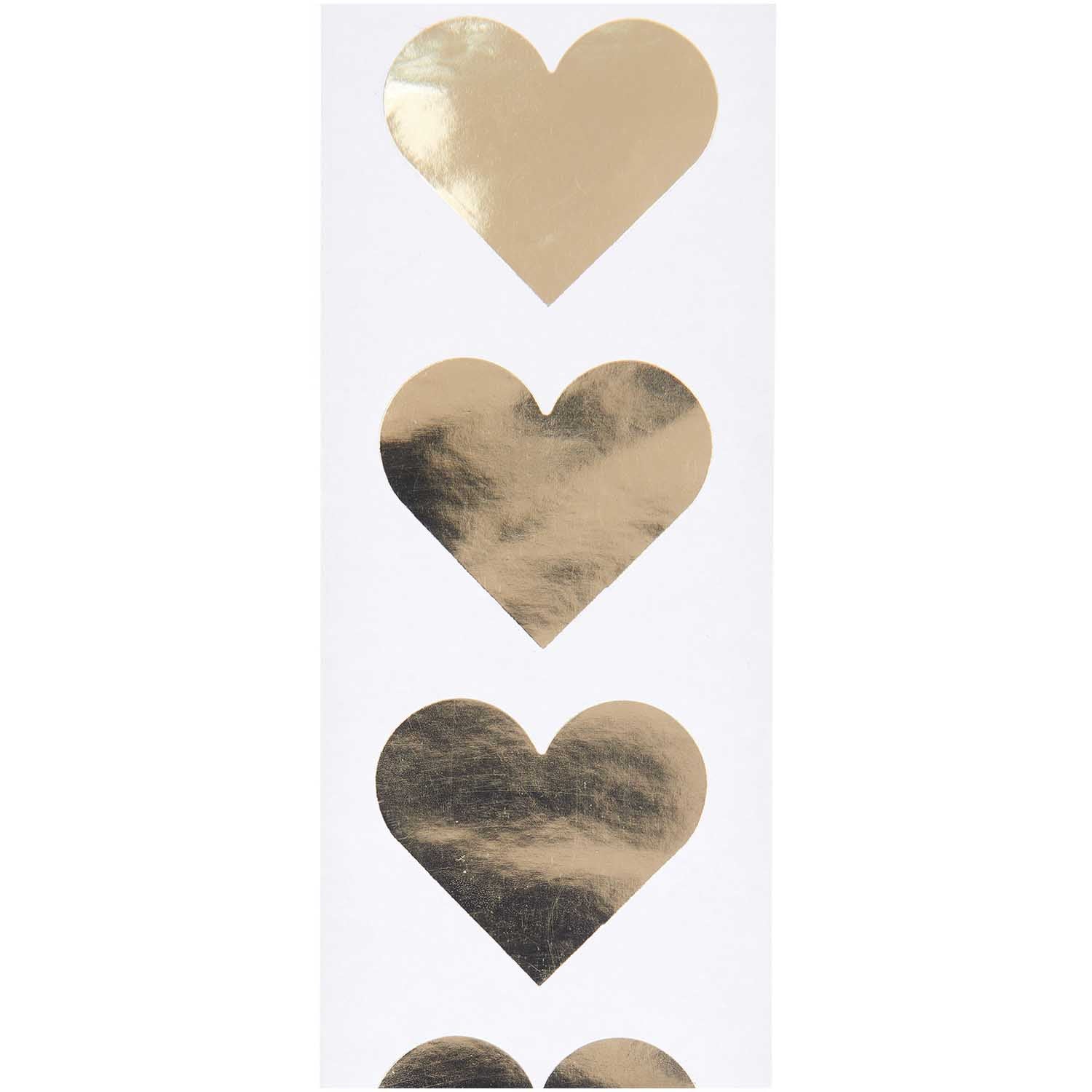 GOLD HEART STICKERS ON A ROLL