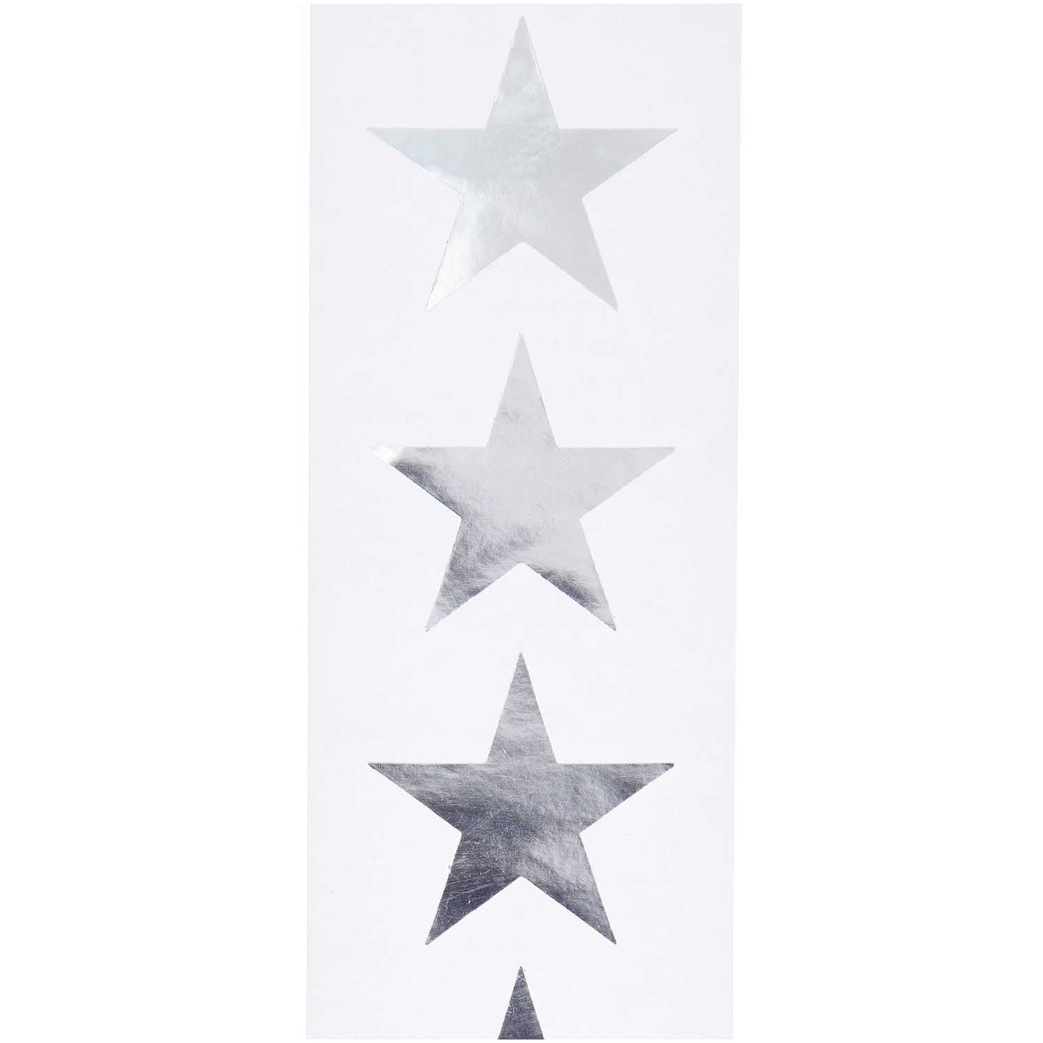 SILVER STAR STICKERS ON A ROLL