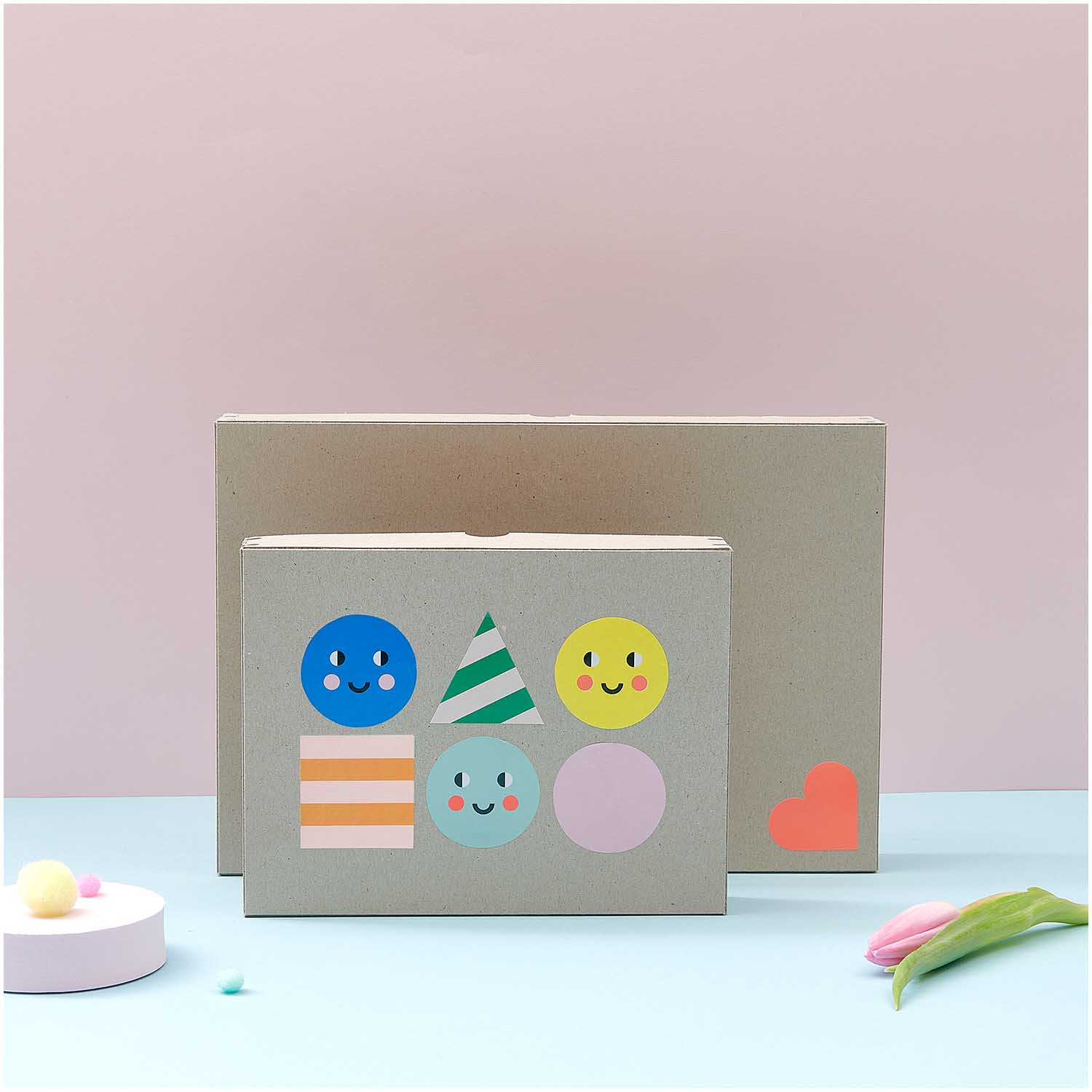 HAPPY FACES & HEARTS STICKERS ON A ROLL