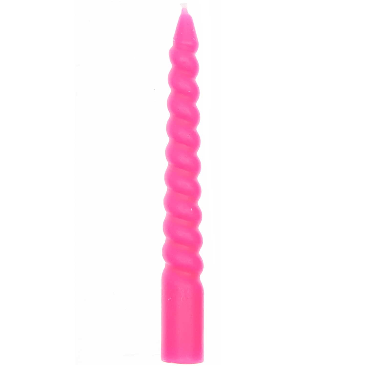 SPIRAL CAKE CANDLES NEON PINK