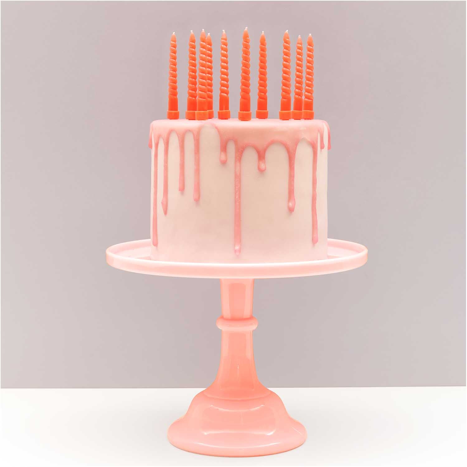 SPIRAL CAKE CANDLES NEON RED