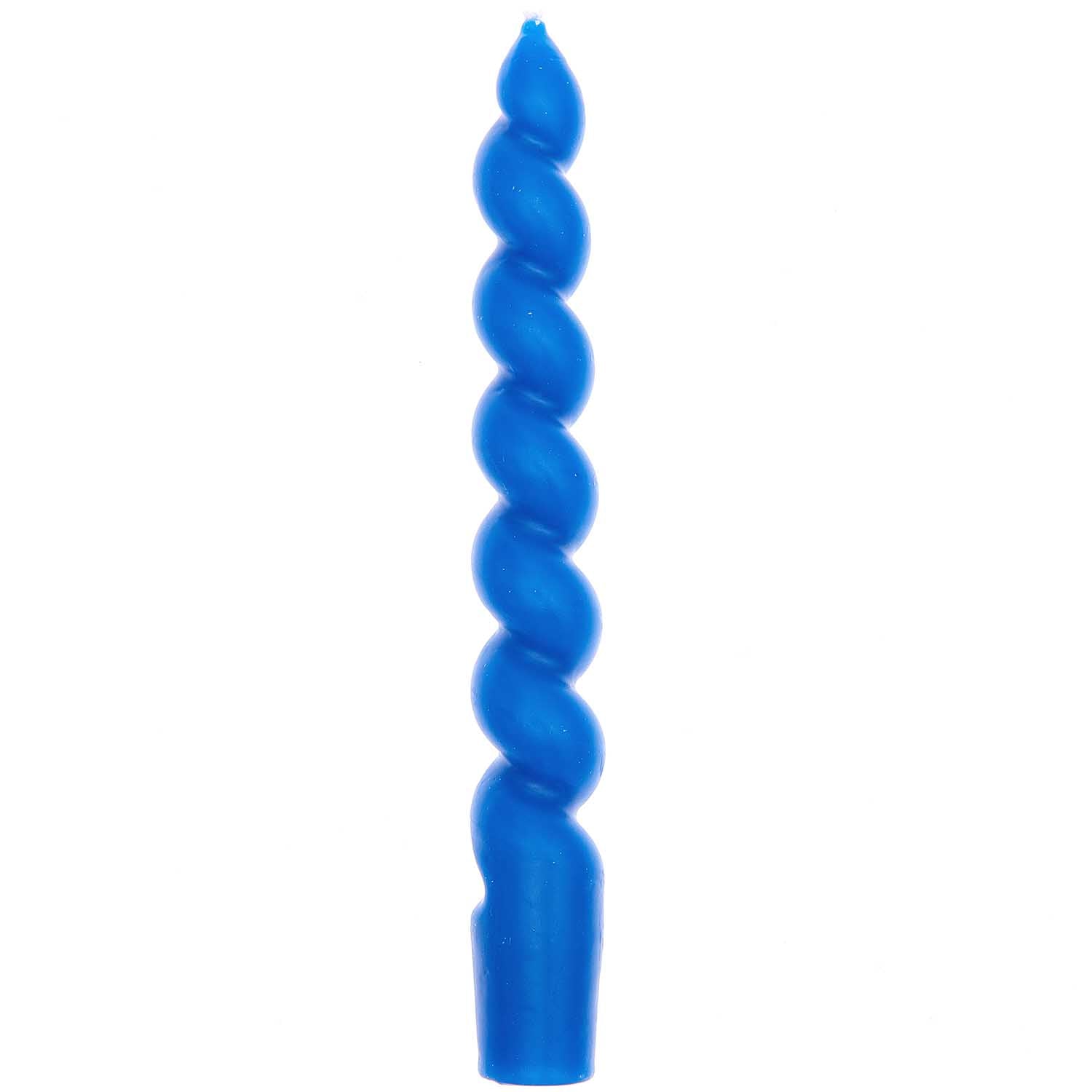 SHORT SPIARL CANDLE | CORNFLOWER