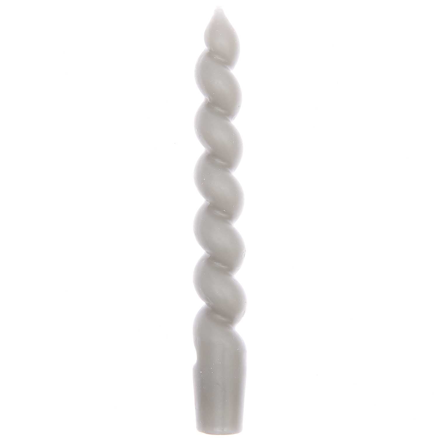 SHORT SPIRAL CANDLE | PEARL GREY