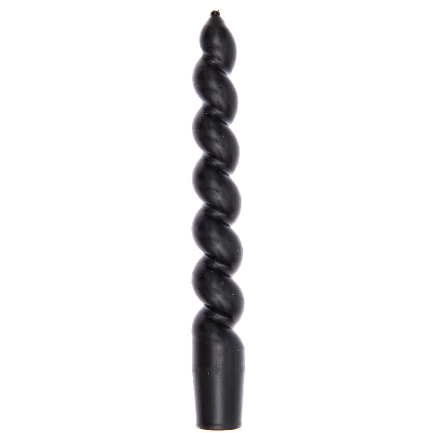 SHORT SPIRAL CANDLE | BLACK