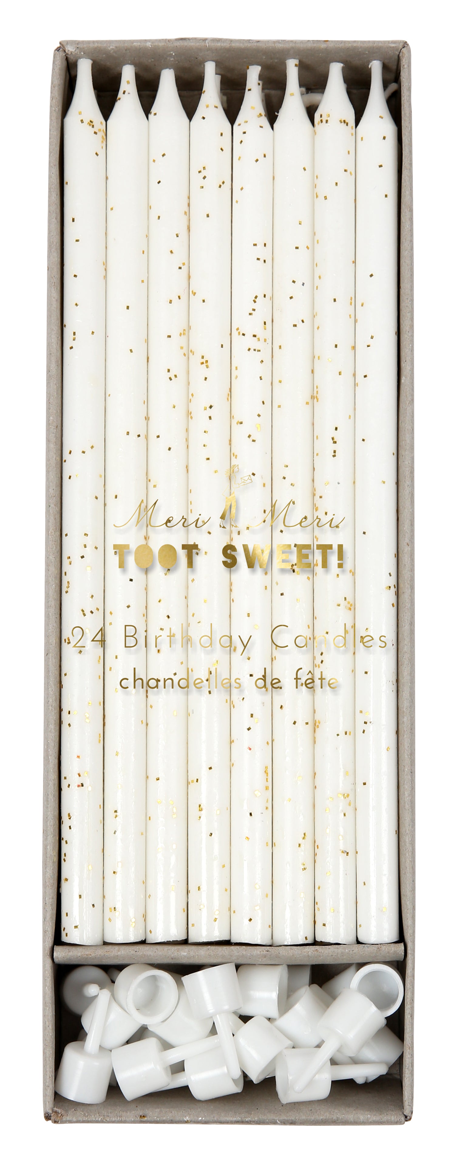 GOLD GLITTER ON WHITE | CANDLES