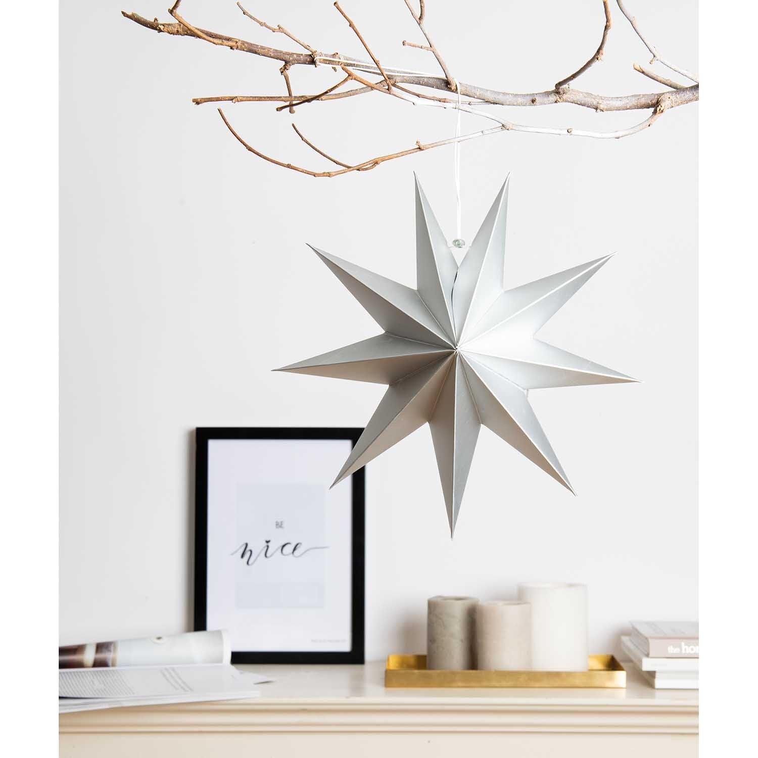 9 POINT PAPER STAR | MATT SILVER SMALL - OTHERLETTERS