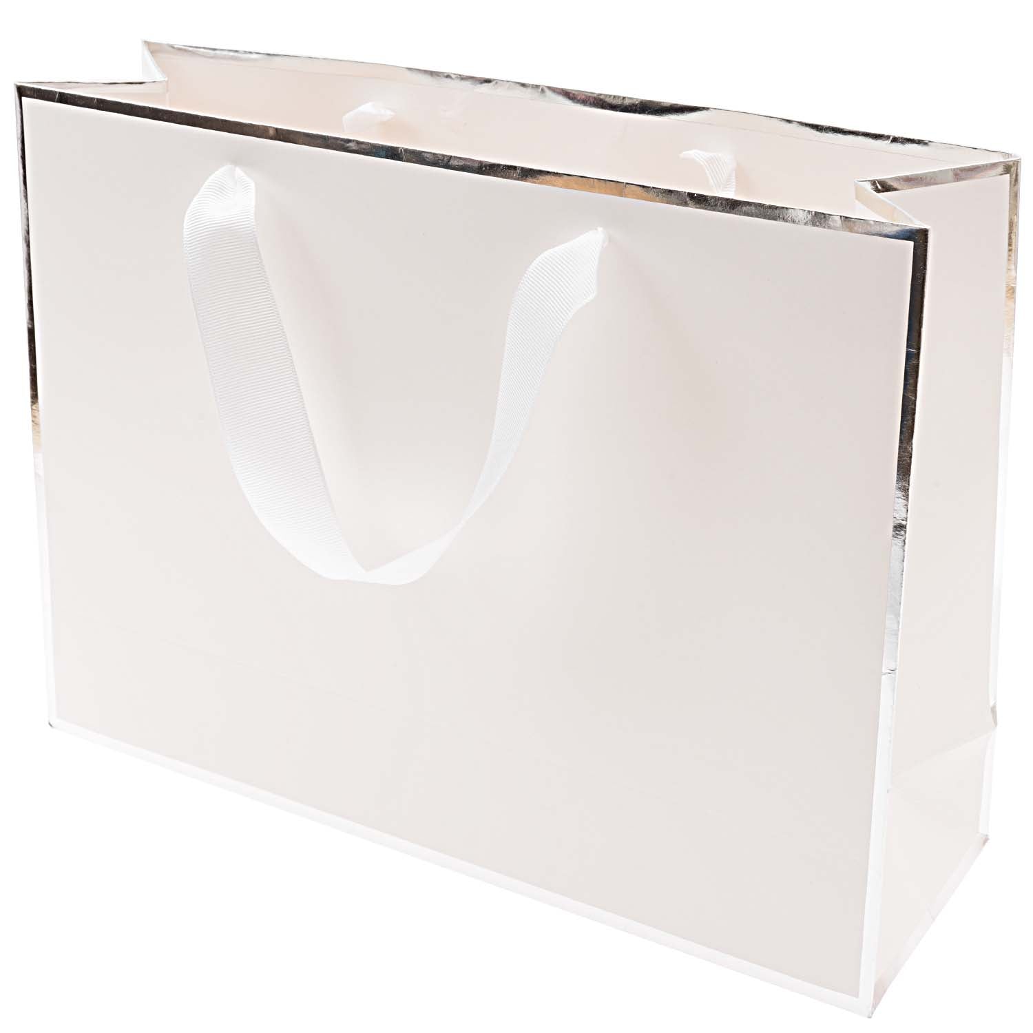 WHITE & SILVER GIFT BAG 32x24cm