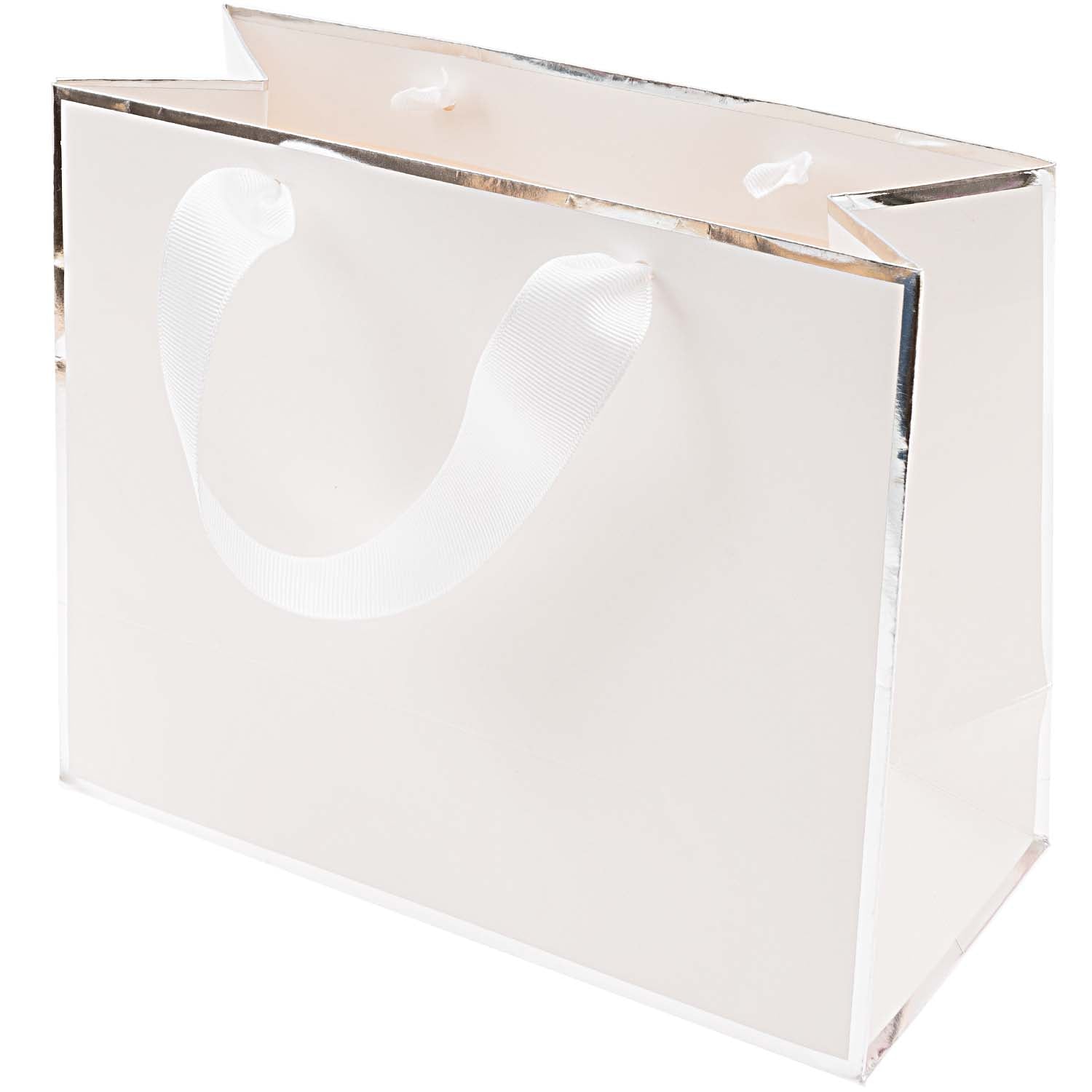 WHITE & SILVER GIFT BAG 22x18cm