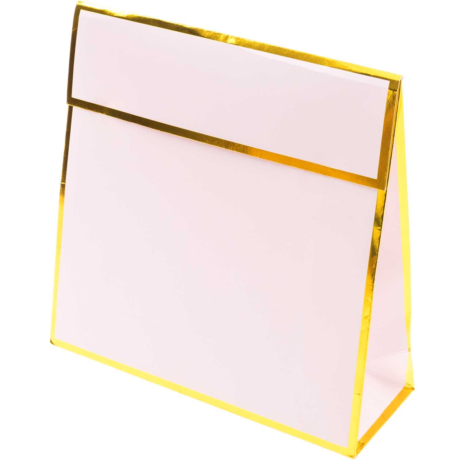 PINK & GOLD GIFT BAG ENVELOPE STYLE 17X17cm