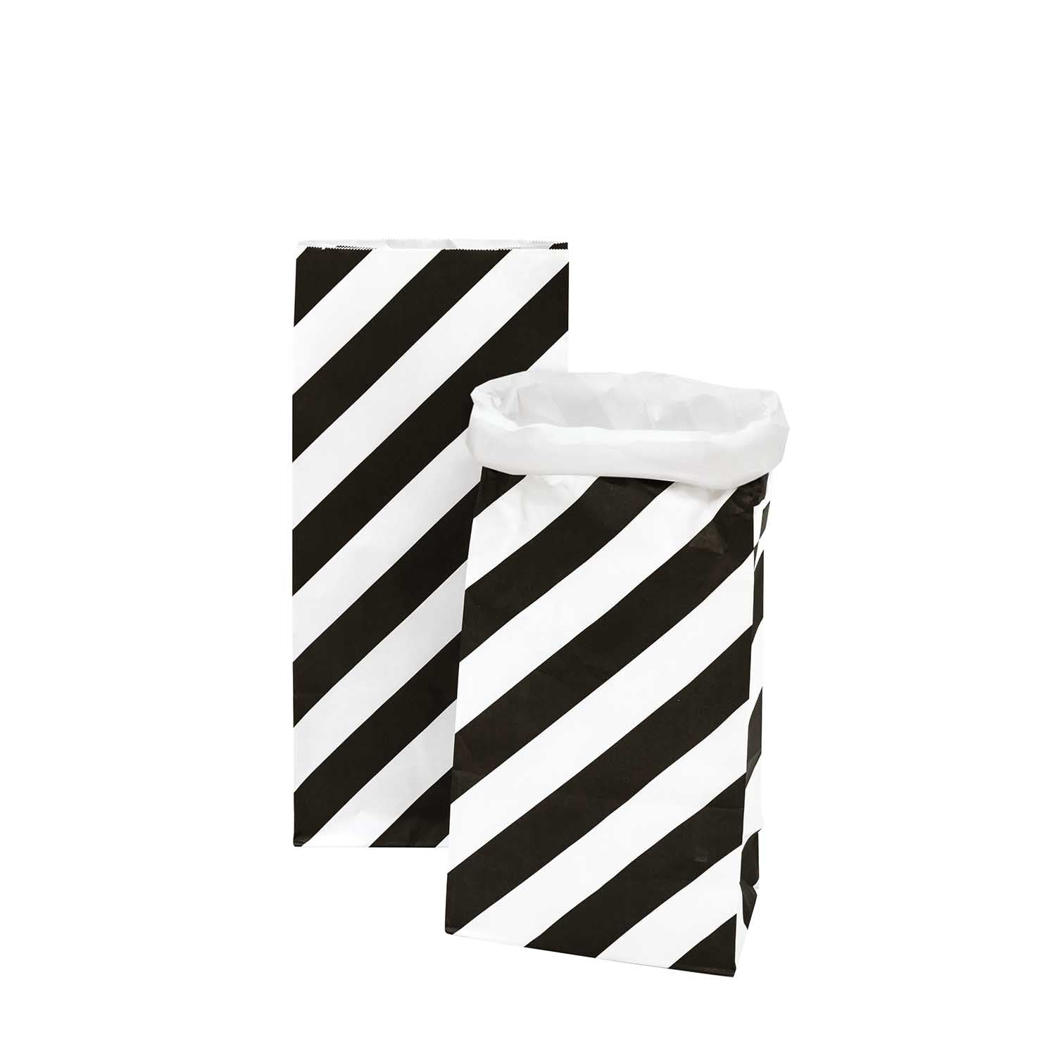 BLACK STRIPES BLOCK BOTTOM BAG | M