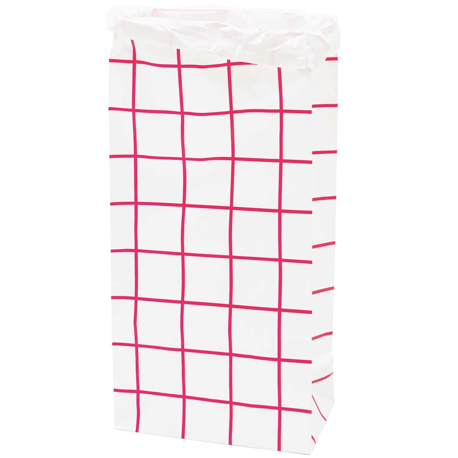 PINK GRID BLOCK BOTOOM BAG | XL