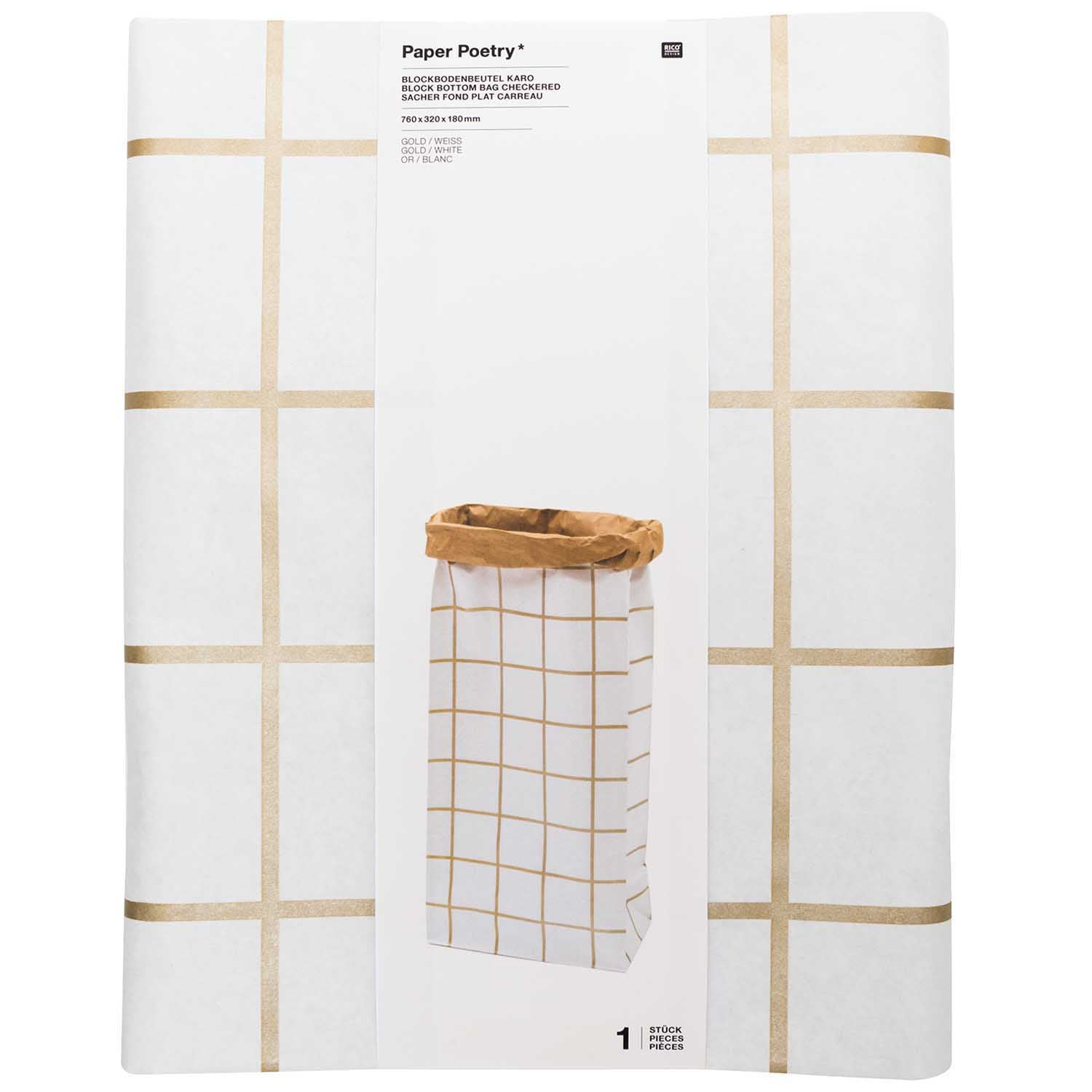 GOLD GRID BLOCK BOTTOM BAG | XL