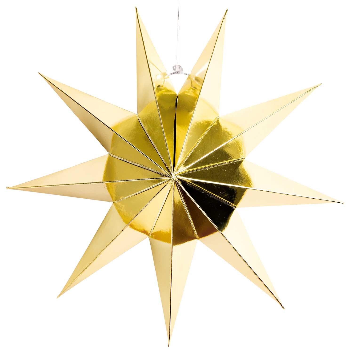 9 POINT PAPER STAR | SHINY GOLD SMALL