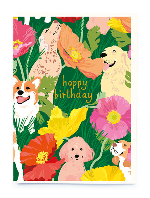 HAPPY BIRTHDAY DOGS & POPPIES | CARD BY NOI