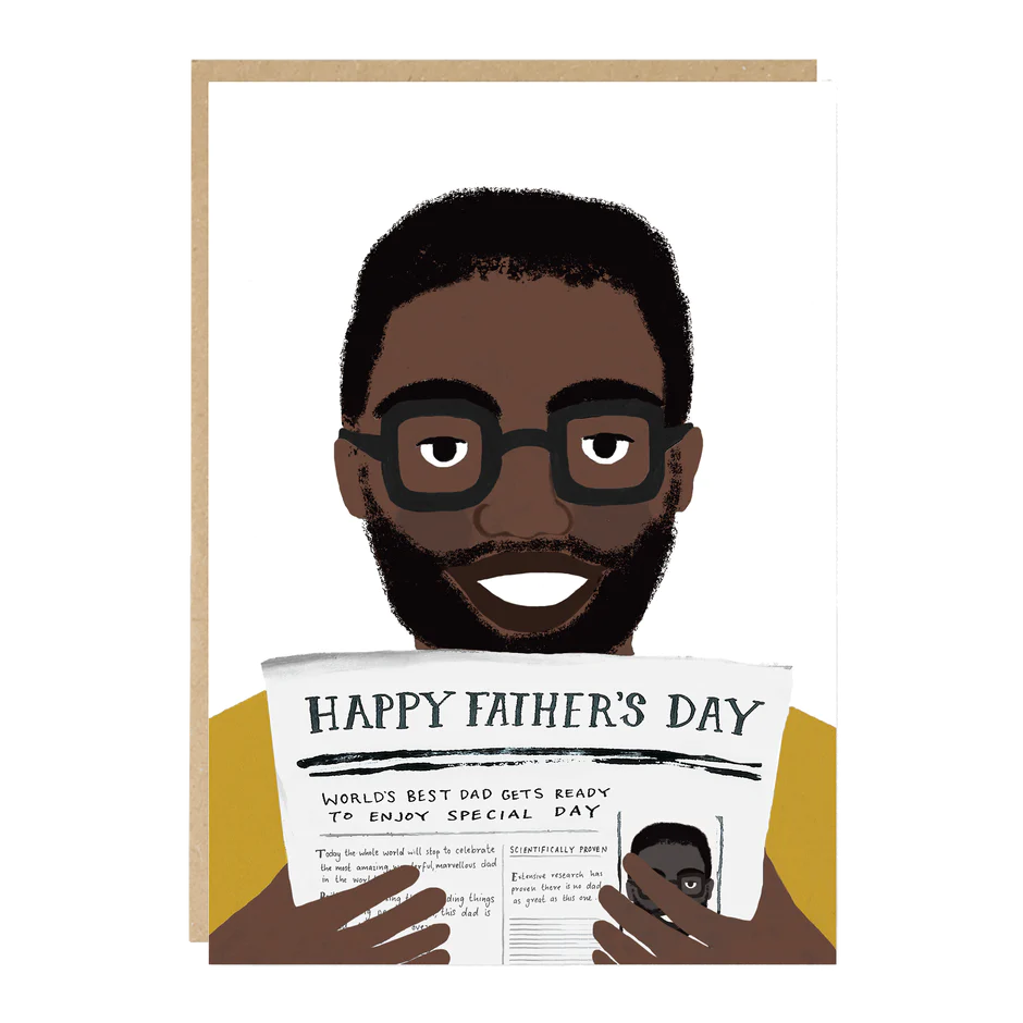 HAPPY FATHER'S DAY ('COLIN' READING THE PAPER) | CARD BY JADE FISHER