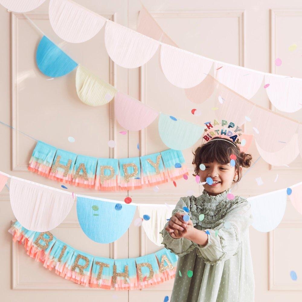 PEACH TISSUE PAPER SCALLOP GARLAND