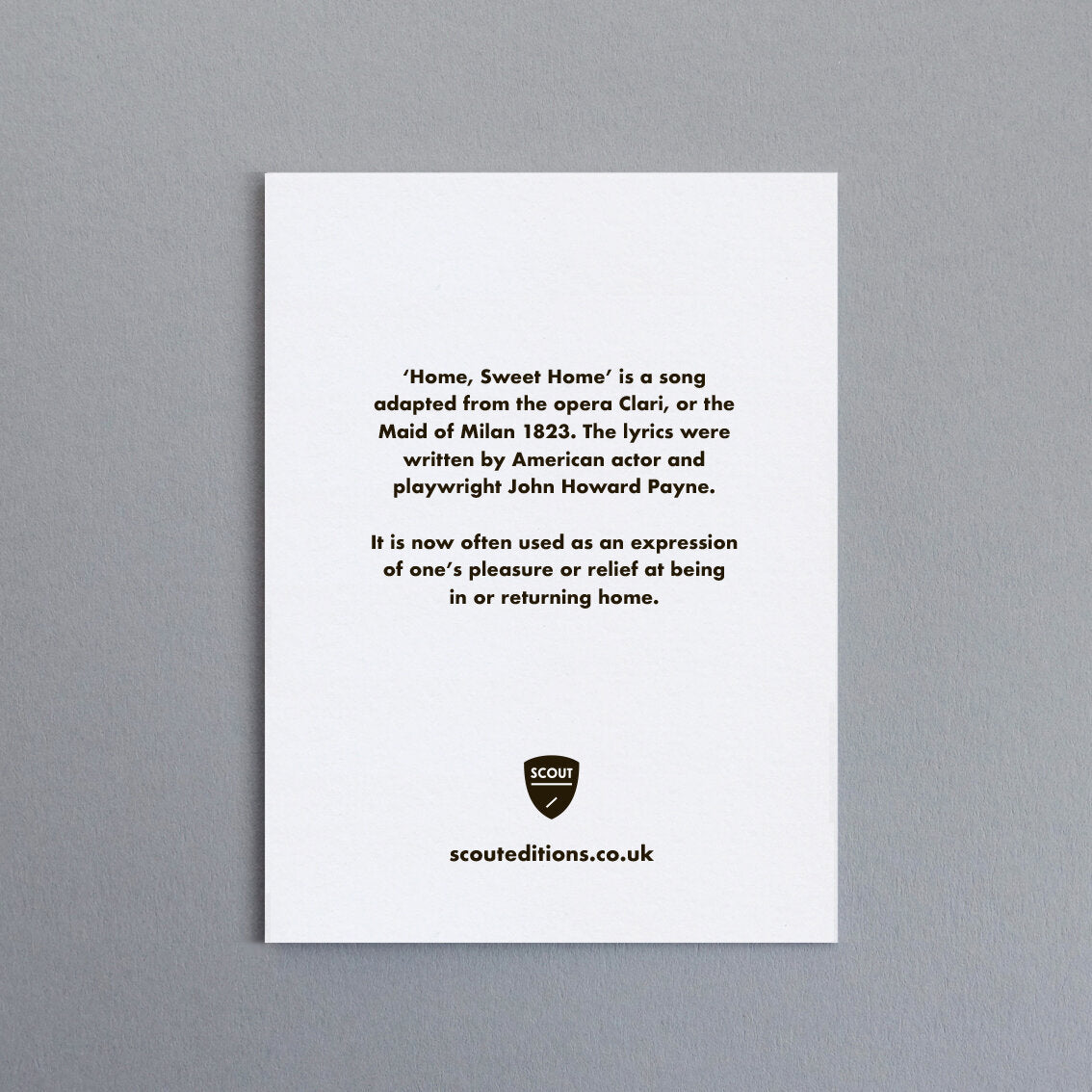 HOME | MINI CARD BY SCOUT EDITIONS