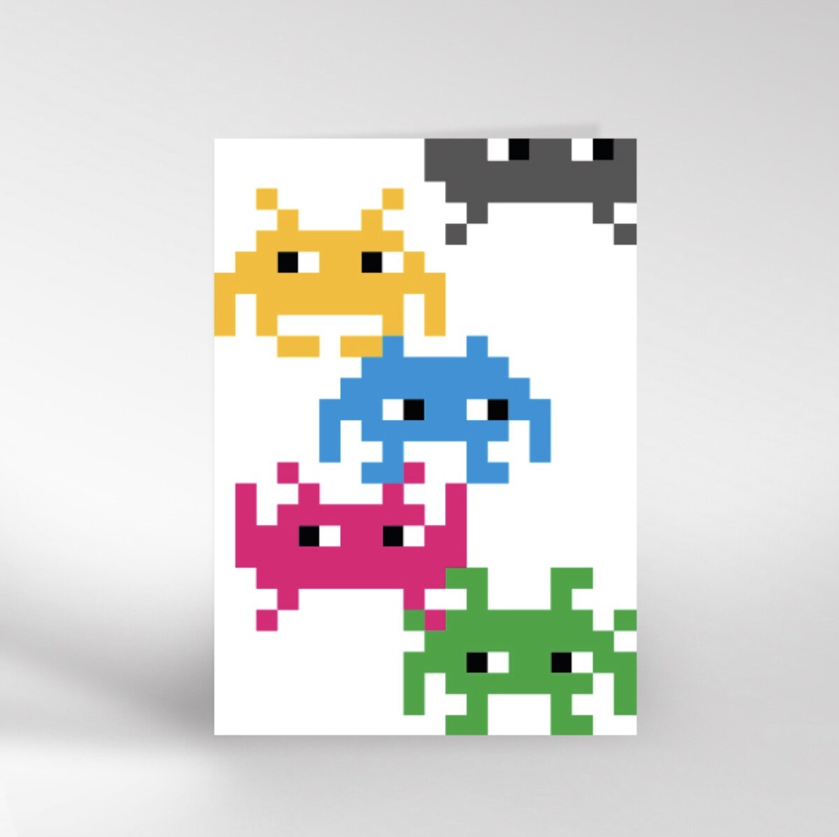 SPACE INVADERS CARD | DICKY BIRD