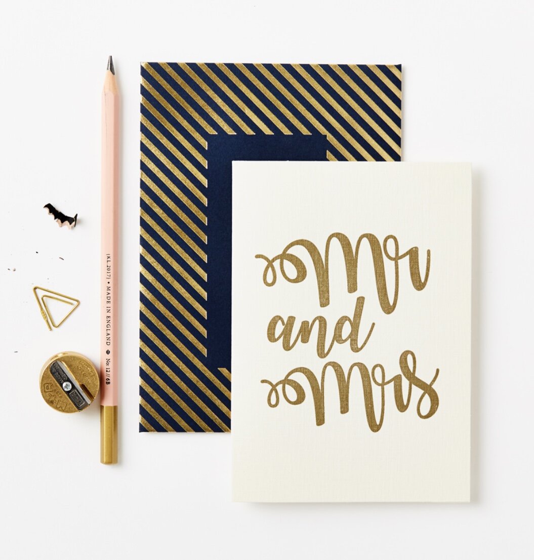 MR AND MRS SCRIPT | CARD BY KATIE LEAMON