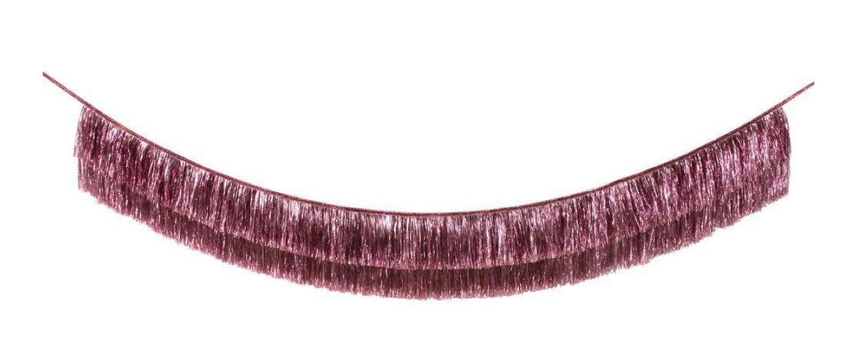 PINK FRINGED TINSEL GARLAND