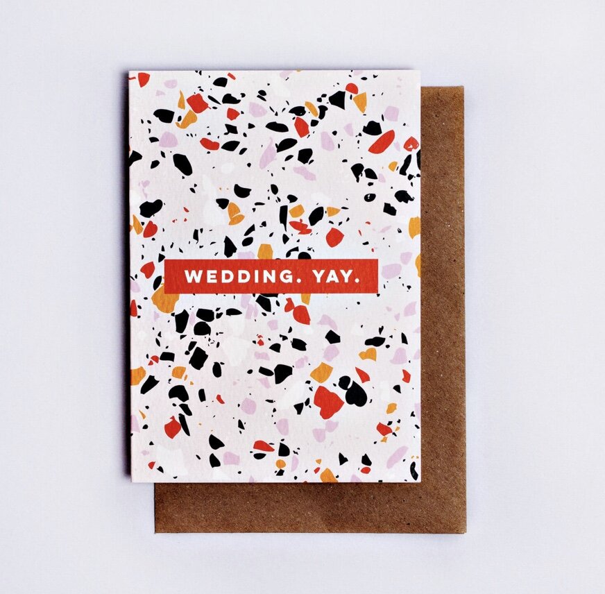 WEDDING. YAY. (TERAZZO) | CARD BY THE COMPLETIST