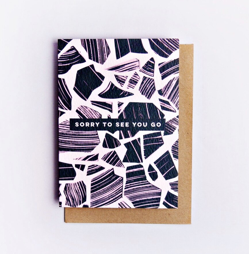 SORRY TO SEE YOU GO (GREEN &amp; PINK) | CARD BY THE COMPLETIST
