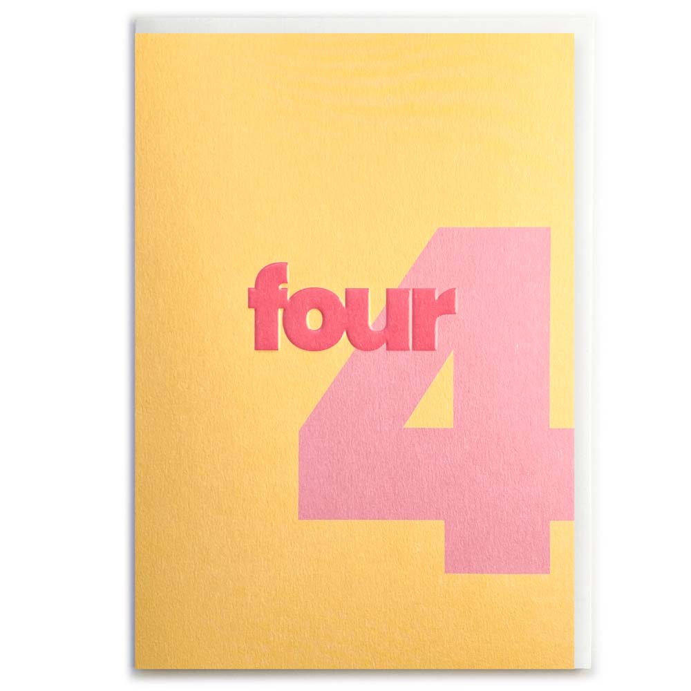 NUMBER 4 (PINK) | CARD BY ROSIE MADE A THING