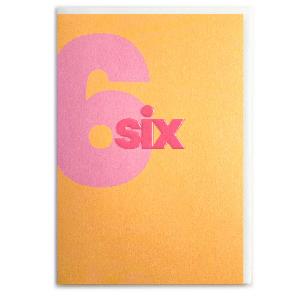 NUMBER 6 (PINK) | CARD BY ROSIE MADE A THING