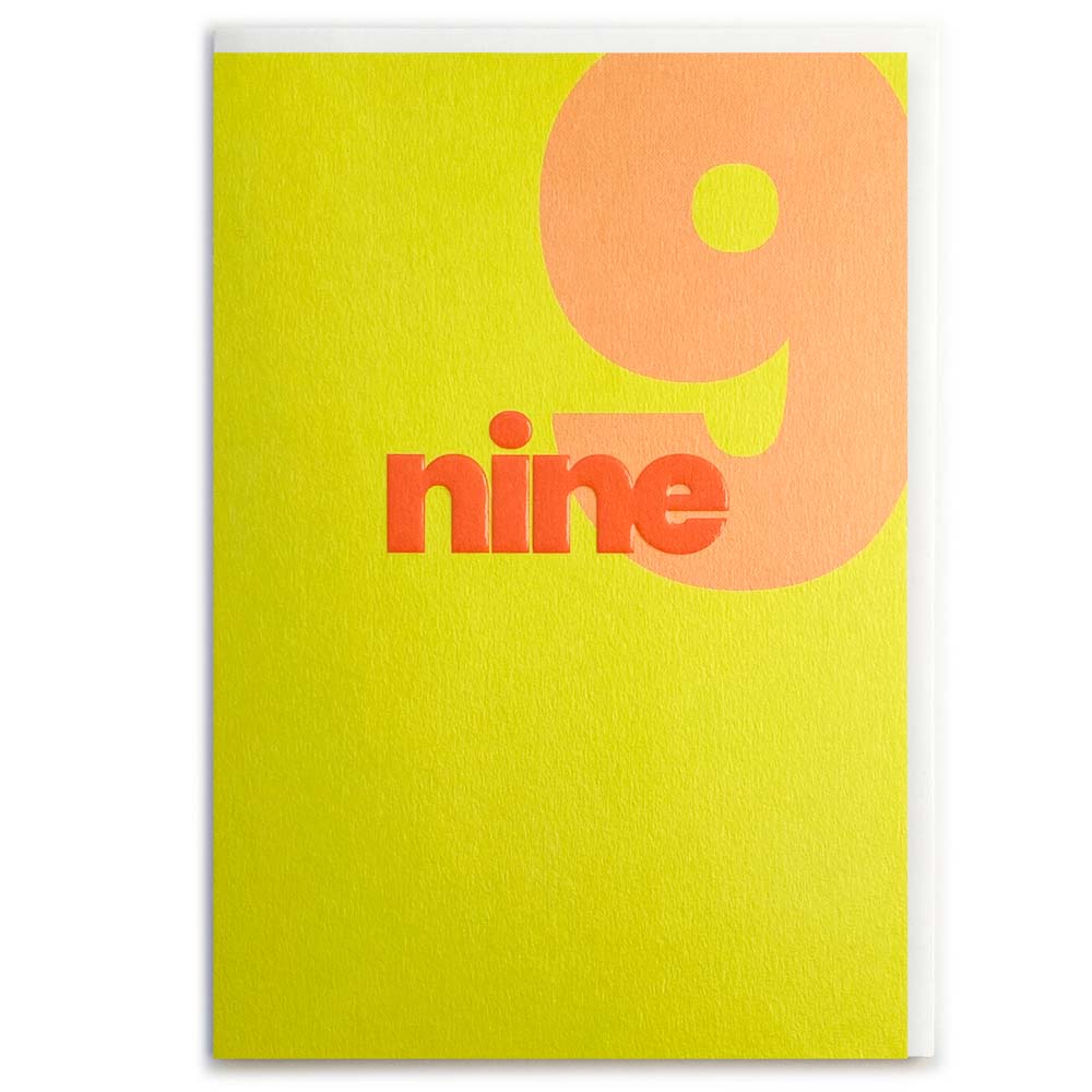 NUMBER 9 (ORANGE) | CARD BY ROSIE MADE A THING