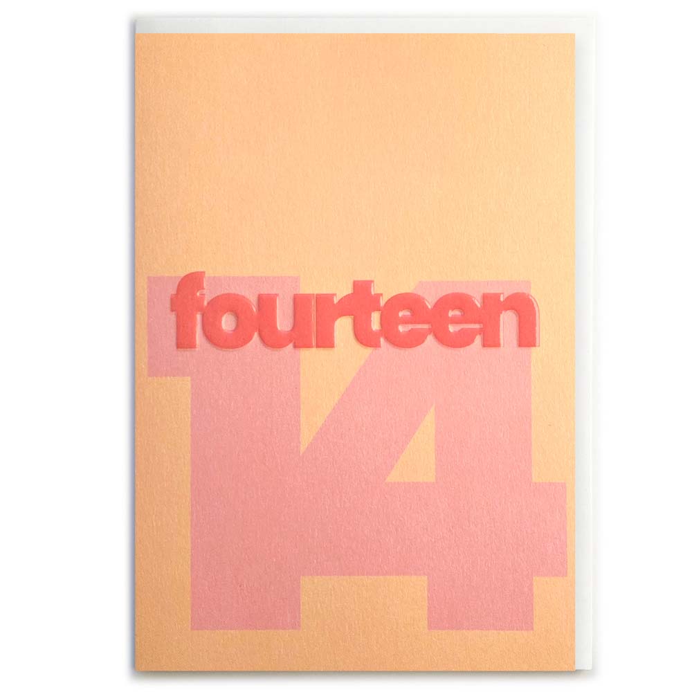 NUMBER 14 (CORAL) | CARD BY ROSIE MADE A THING