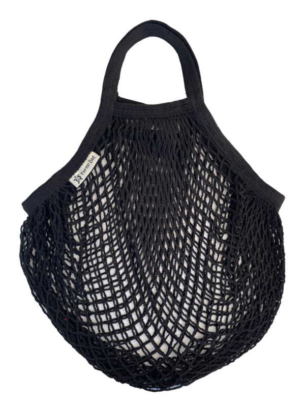 ORGANIC SHORT HANDLE STRING BAG - BLACK