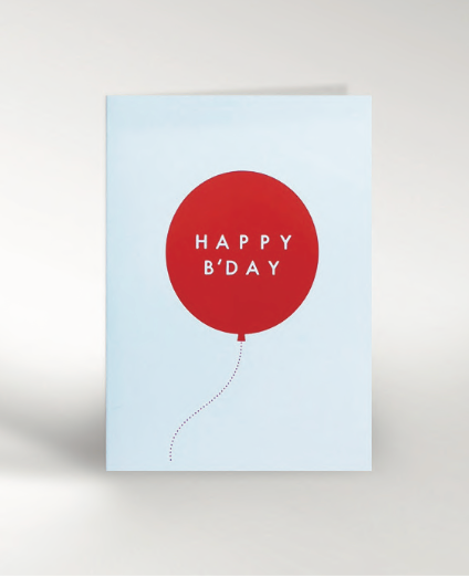 HAPPY B'DAY RED FOIL BALLOON | CARD BY DICKY BIRD
