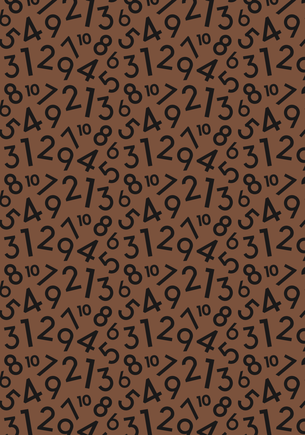 NUMBER WRAP | BROWN - 3 SHEETS