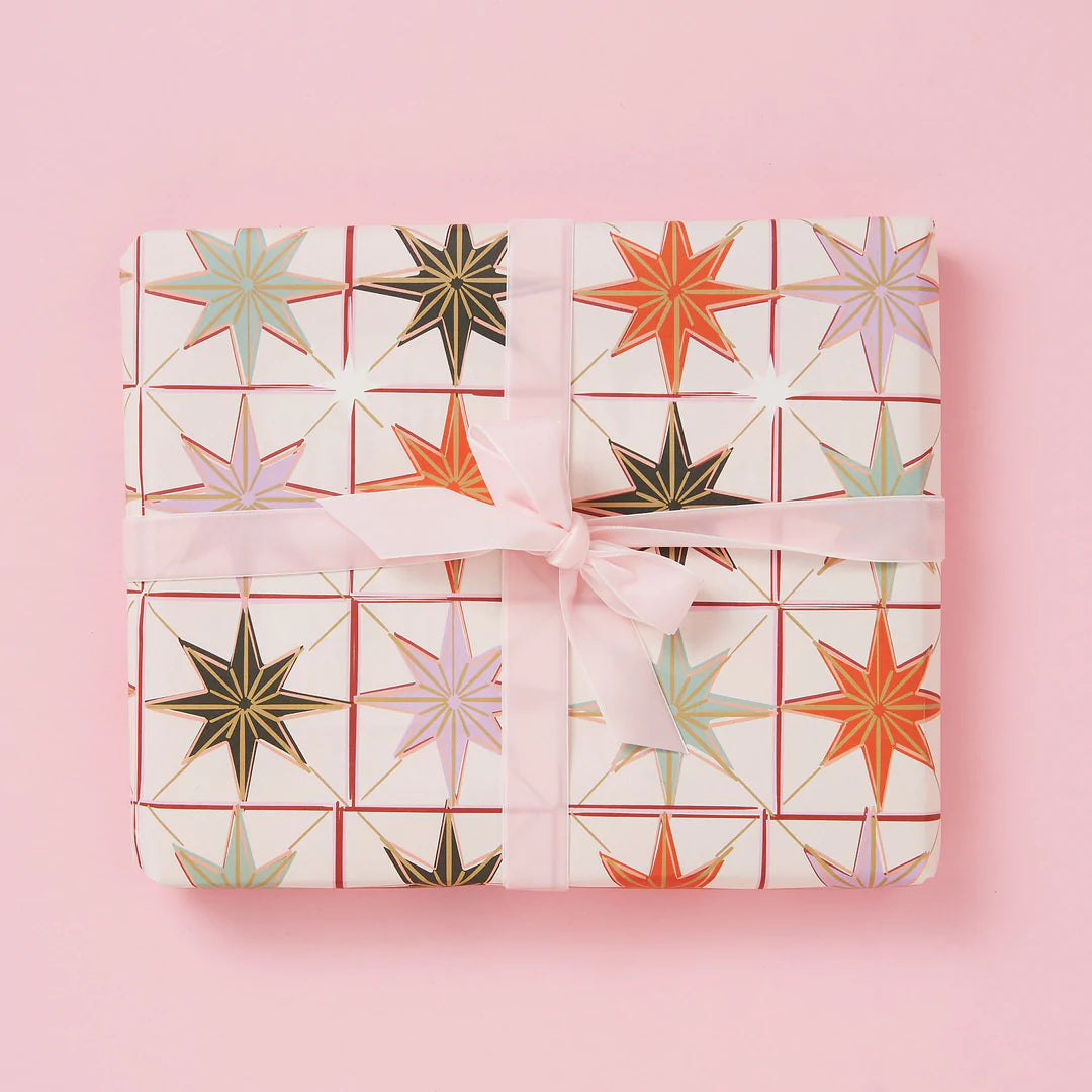 PINK STARS WRAP | 3 SHEETS