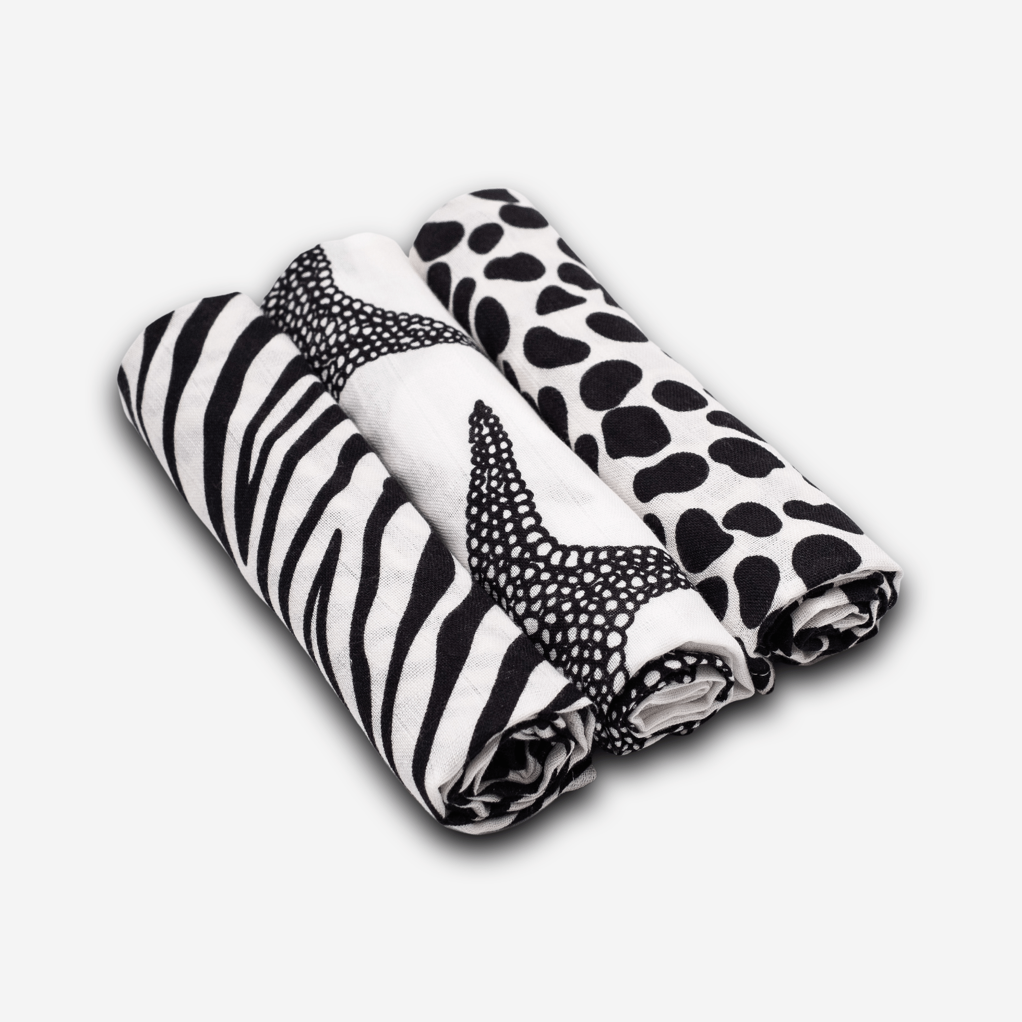 ANIMAL PRINT MUSLIN 3 - PACK - for newborn to 4 month old babies | BY ETTA LOVES - OTHERLETTERS