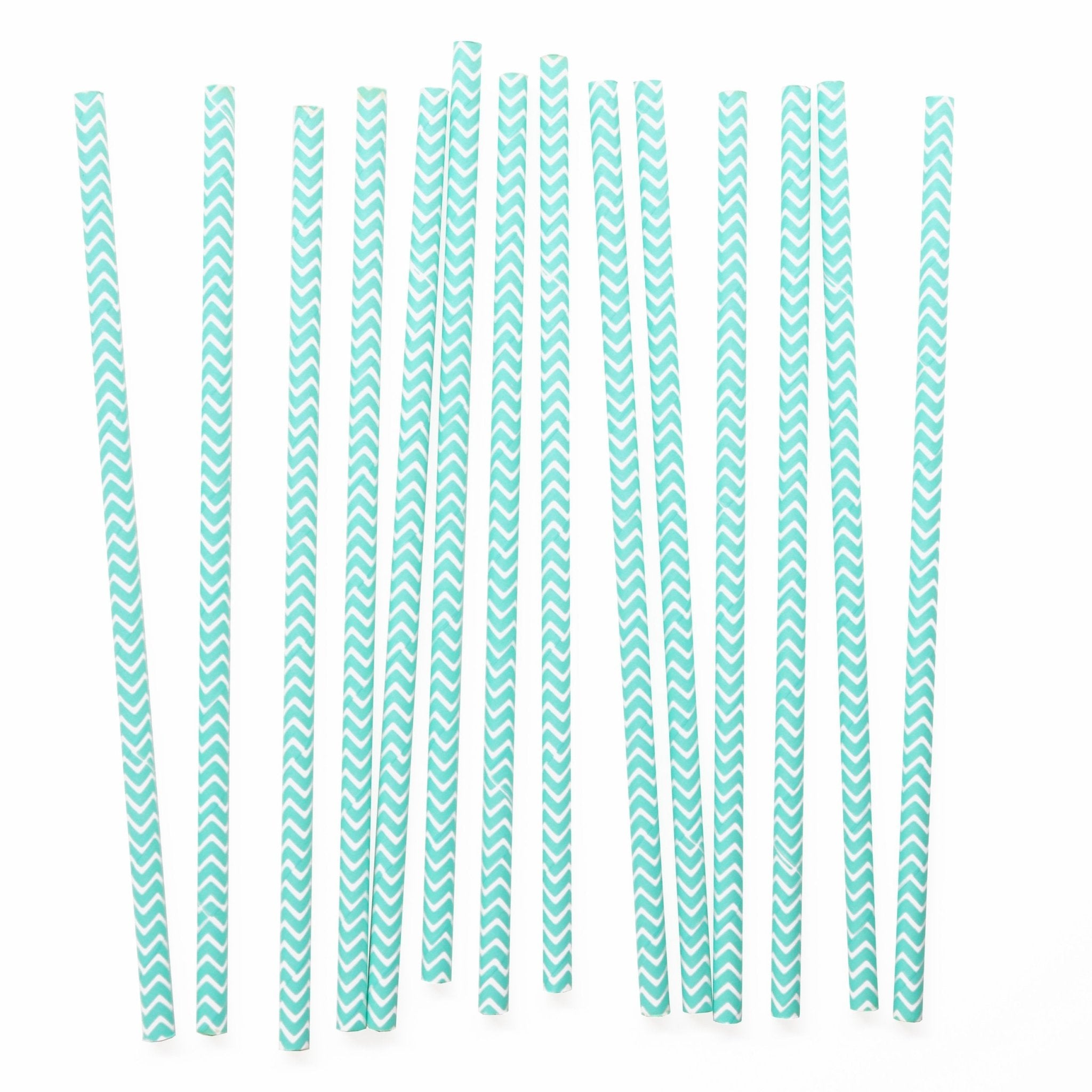 AQUA CHEVRONS | PAPER STRAWS - OTHERLETTERS