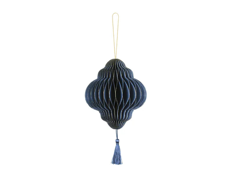 LANTERN SHAPE GLITTER EDGE HONEY COMB | NAVY