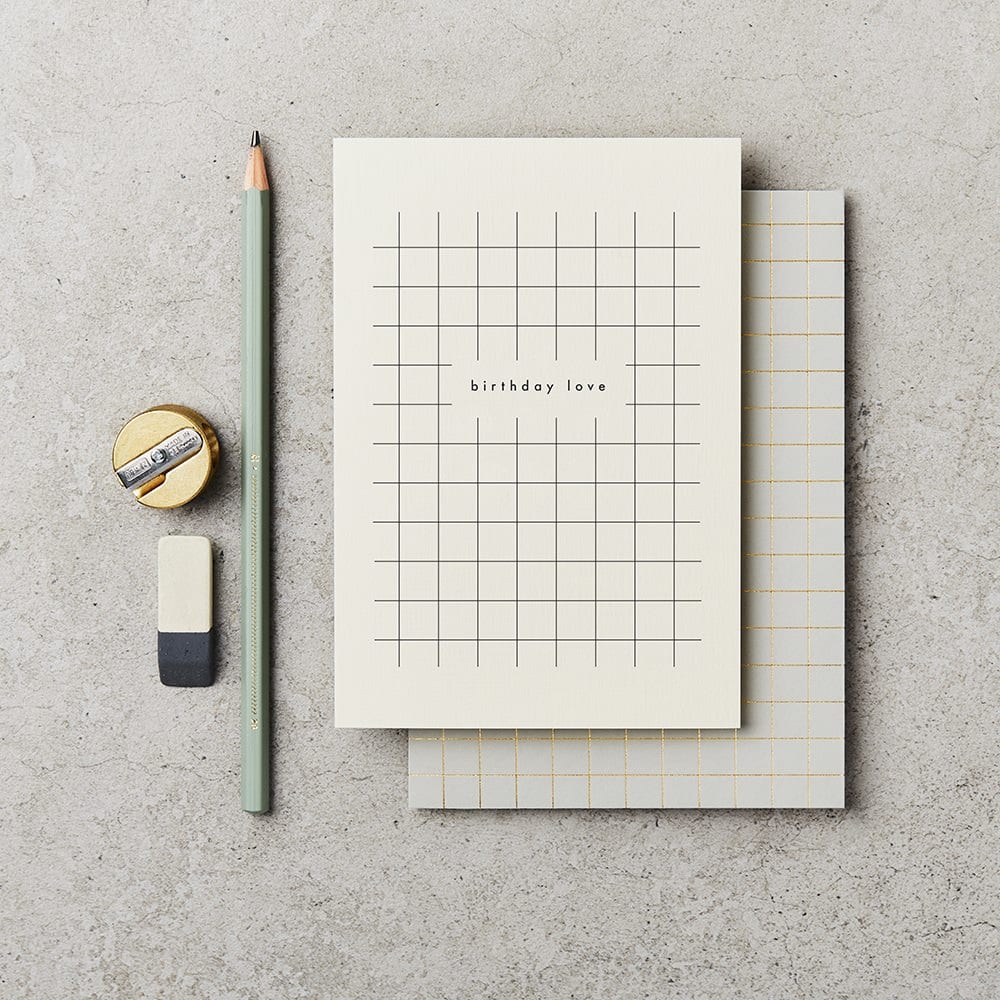 BIRTHDAY LOVE GRID | CARD BY KATIE LEAMON - OTHERLETTERS