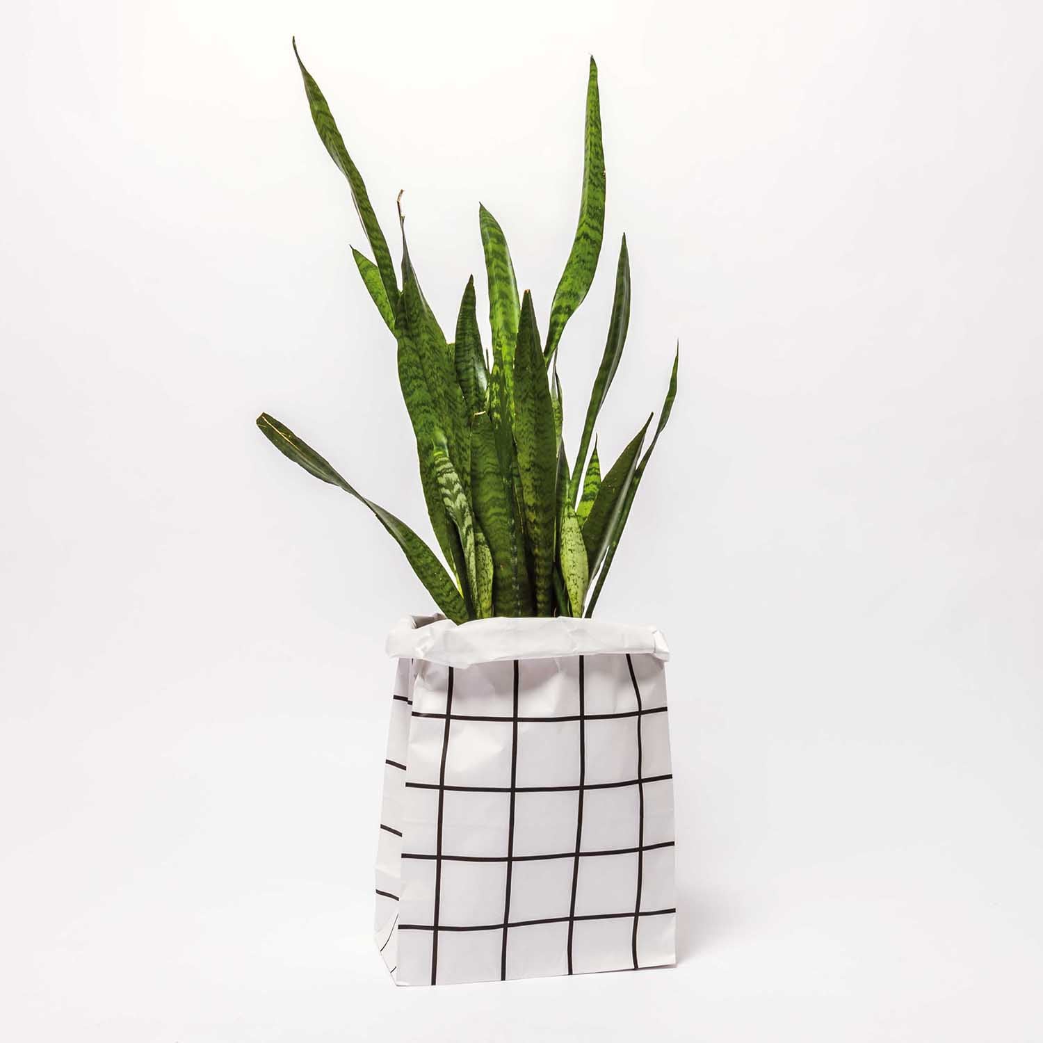 BLACK GRID BLOCK BOTTOM BAG | XL - OTHERLETTERS