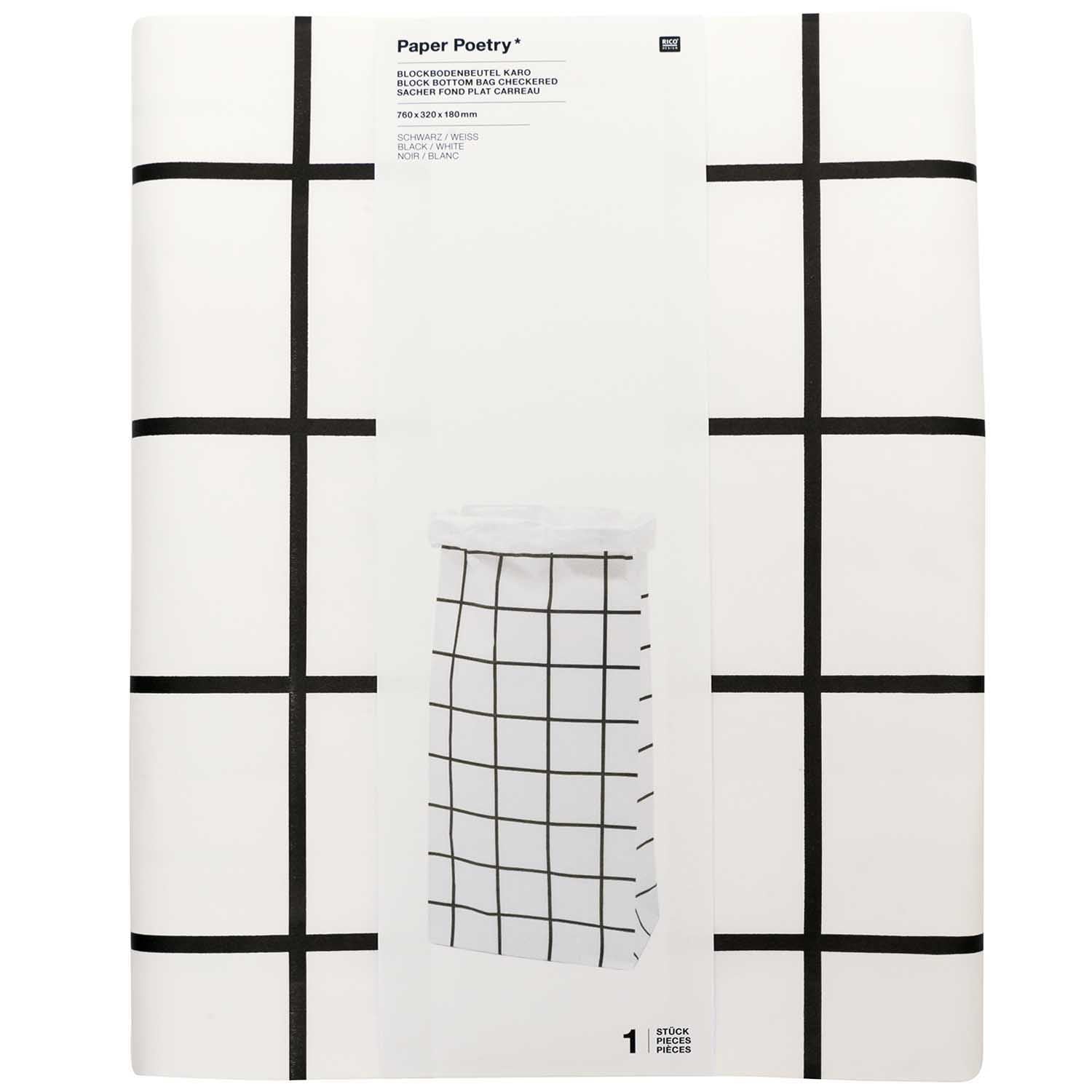 BLACK GRID BLOCK BOTTOM BAG | XL - OTHERLETTERS