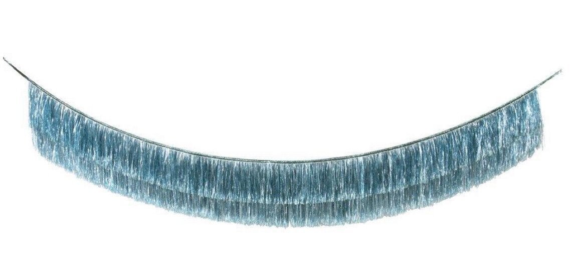 BLUE FRINGED TINSEL GARLAND - OTHERLETTERS